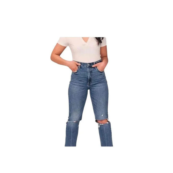 NWT Abercrombie & Fitch The Ankle Straight ultra High Rise Size 33/16S - Picture 1 of 14